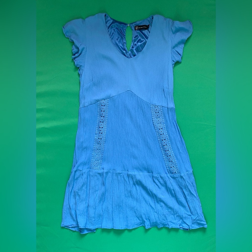 Blue Short Sleeve Dress